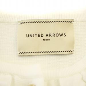 UNITED ARROWS ミニフリル ニットベスト 1518-106-1727 ノースリーブ F 白 ホワイト /G