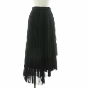 23AW レイヤードチュールスカート プリーツ フレア 36 ブラック 0323321191 /NQ
