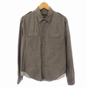 JEANS カジュアルシャツ 長袖 L ダークグレー EJDI213100112 /EE