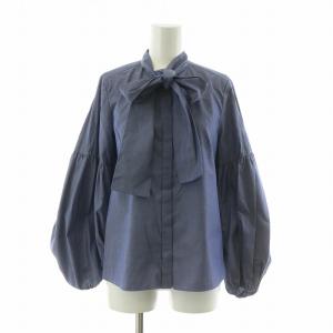 シャツボウタイブラウス 長袖 36 ブルー 0322341207 /NQ