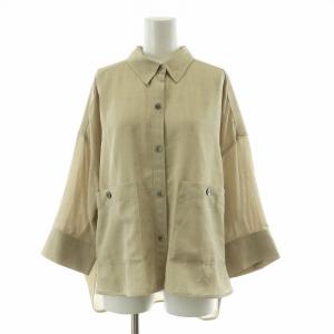 24AW コクーンシルエットシャツ ブラウス 七分袖 36 ベージュ 0124341018 /NQ