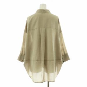 GRACE CONTINENTAL 24AW コクーンシルエットシャツ ブラウス 七分袖 36 ベージュ 0124341018 /NQ