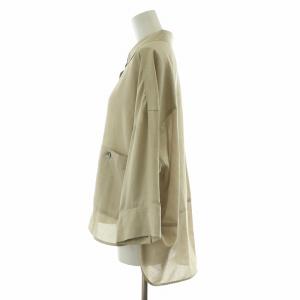 GRACE CONTINENTAL 24AW コクーンシルエットシャツ ブラウス 七分袖 36 ベージュ 0124341018 /NQ