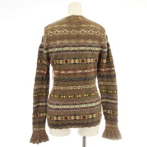 POLO RALPH LAUREN ウール カシミヤ ニット 211815135001 ボーダー セーター 透かし編み 長袖 S 茶 ブラウン