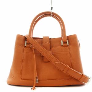 ハンドバッグ ショルダーバッグ 2way レザー オレンジ