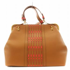 ROBERTA DI CAMERINO ハンドバッグ 2way レザー ブラウン