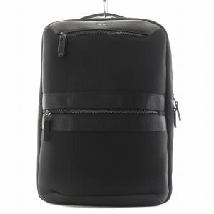 リュックサック デイバッグ ロゴ ナイロン レザー 黒 ブラック 80471 /AN12