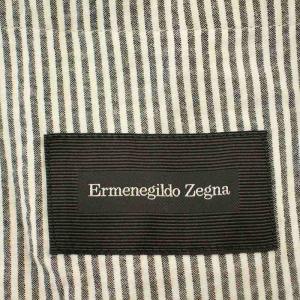 Ermenegildo Zegna スーツ セットアップ SDR849 ストライプ コットン ジャケット パンツ 50 グレー 白 /G