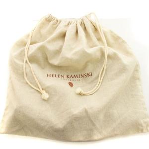 HELEN KAMINSKI ラフィア ショルダーバッグ トートバッグ かごバッグ バケツ型 茶 ブラウン /G