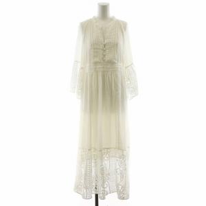 22SS レースマキシワンピース 長袖 36 白 ホワイト 0222231030 /AN26