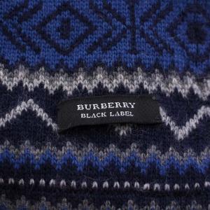 BURBERRY BLACK LABEL スヌード ネックウォーマー マフラー 総柄 青 グレー /BM