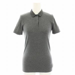 ポロシャツ 半袖 絹 シルク S グレー DE51832 /YT