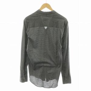 EMPORIO ARMANI シャツ 総柄 長袖 40 ブラック グレー L1CF4T /NQ