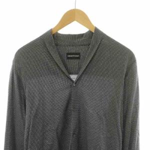 EMPORIO ARMANI シャツ 総柄 長袖 40 ブラック グレー L1CF4T /NQ