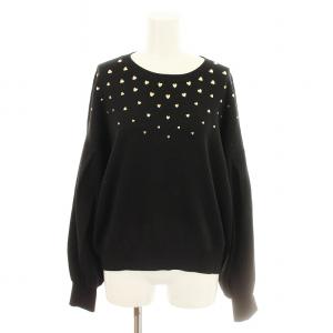 ハートルーズニットトップ セーター 長袖 カットソー 36 黒 0122443276 /MM