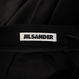JIL SANDER スラックスパンツ ジップフライ ウール 38 黒 ブラック /BB