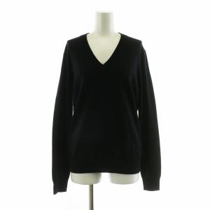 ニット セーター 長袖 カシミヤ100％ Vネック XS ブラック 10006480 /NQ