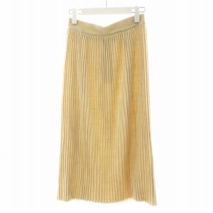 ニットスカート プリーツスカート ひざ丈 カシミヤ混 S ベージュ 530601730700 /AN34