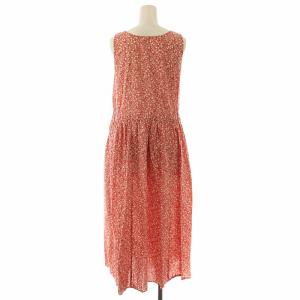 To b. by agnes b. ワンピース フレア ロング ノースリーブ 花柄 36 赤 レッド /DK