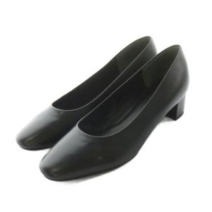 パンプス レザー ラウンドトゥ 23.5cm ブラック 2454 /NQ