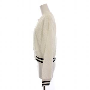 GRACE CONTINENTAL ラインリブレースブルゾン ノーカラー ジャケット 総レース 刺繍 36 白 19101094 /YM