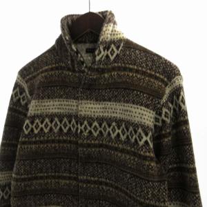 Engineered Garments カーディガン ニット ネイティブ 裏起毛 長袖 XS 茶 ブラウン 白 ホワイト /RO