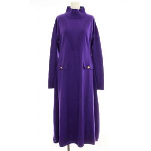 22AW ウールニットフレアワンピース 0322433201 ハイネック ワンピース ロング 長袖 36