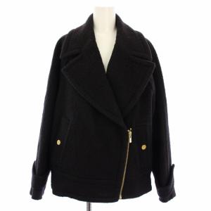 23AW シャギーライダースコート オーバーサイズ アウター 36 黒 0323469017 /TK
