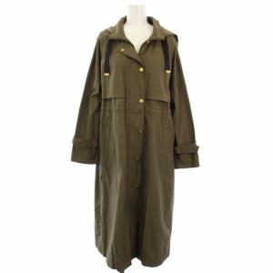フードロングコート スプリングコート 春アウター 36 カーキ 0321169111 /TK