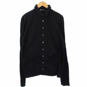 シャツ 長袖 素材切替 S 黒 /BM