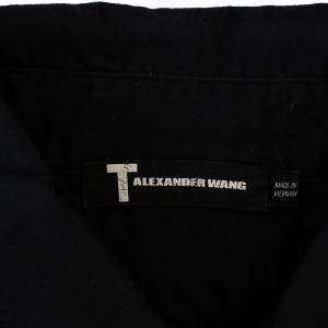 T by Alexanderwang シャツ 長袖 素材切替 S 黒 /BM