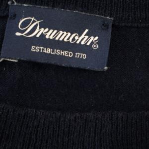 DRUMOHR 半袖 ニット コットン カシミヤ混 Tシャツ カットソー 46 ネイビー 紺 /G