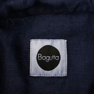 Bagutta リネン バンドカラーシャツ 06667 麻 シャツ 長袖 S ネイビー 紺 /G