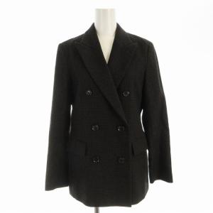 テーラードジャケット チェック ダブル 36 茶 ブラウン 1522-216-2755 /EE