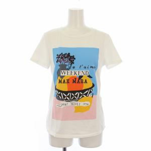 Tシャツ カットソー 半袖 クルーネック プリント 白 /BM