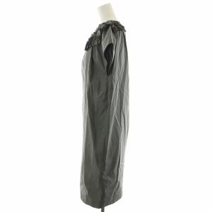 BRUNELLO CUCINELLI ワンピース 半袖 ひざ丈 スパンコール シルク混 絹 S グレー /AN48