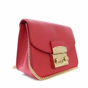 FURLA メトロポリス Metropolis ショルダーバッグ ポシエット チェーン レザー 赤 /TK