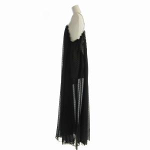 SLOBE IENA 23AW ドットギャザーキャミワンピース マキシ ロング キャミワンピ 黒 ブラック 23-040-912-4120-3-0