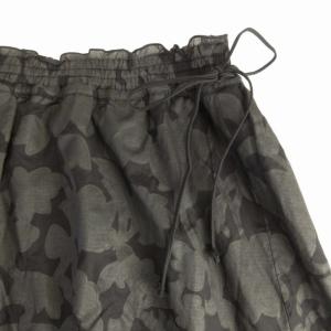 IENA 23AW ボタニカルフラワーティアードスカート マキシ ロング 花柄 36 黒 ブラック 23-060-900-4000-3-0