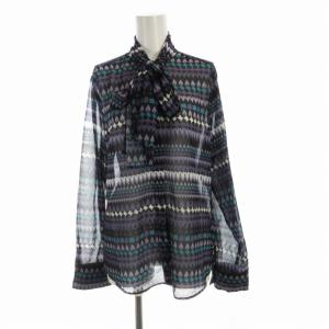 シャツ ブラウス 総柄 リボン 長袖 3 マルチカラー 30-42-01-518 /RO