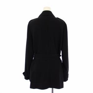 Theory トレンチコート ショート丈 ウエストリボン S 黒 /BM