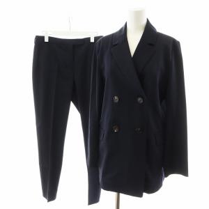 スーツ セットアップ テーラードジャケット ダブル パンツ スラックス 42 40 紺 ネイビー /AN36