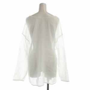 Spick&Span 23SS メッシュリネンルーズプルオーバー ニット セーター 長袖 白 ホワイト 23-051-200-2110-2-0