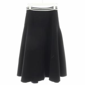 19SS ウエストボーダーフレアスカート ロング丈 36 黒 ブラック BD1921-3H-47 /AN11