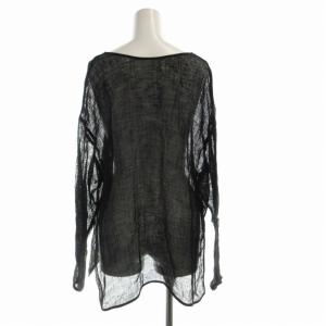 Spick&Span 23SS メッシュリネンルーズプルオーバー ニット セーター 長袖 黒 ブラック 23-051-200-2110-2-0
