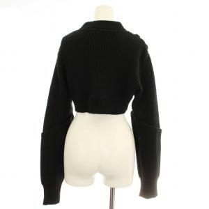 UN3D. ケーブルショートニット 522312600301-01 変形 ニット セーター F 黒 ブラック /G