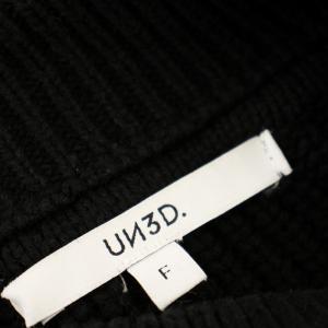 UN3D. ケーブルショートニット 522312600301-01 変形 ニット セーター F 黒 ブラック /G