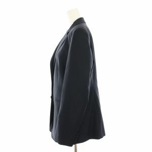 Max Mara テーラードジャケット シングル 白タグ 絹 シルク混 44 濃紺 ダークネイビー 104612790 /YT