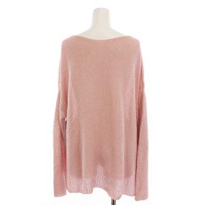 Spick&Span 24SS カノコ編みペーパーヤーン2WAYルーズニット セーター 長袖 ピンク 24080200509010