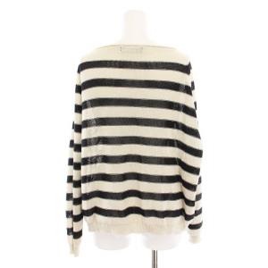 NOBLE 24SS ペーパーヤーン裏天竺プルオーバー ニット セーター 長袖 白 黒 24080240813120